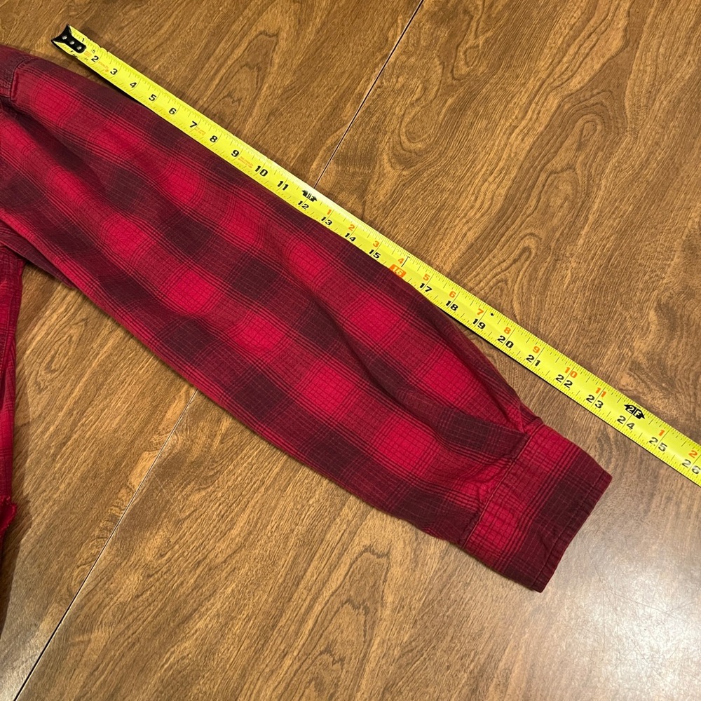 Carhartt Mens Relaxed Fit Shirt Red Black Plaid Long Sleeve Button Down M - Picture 7 of 12